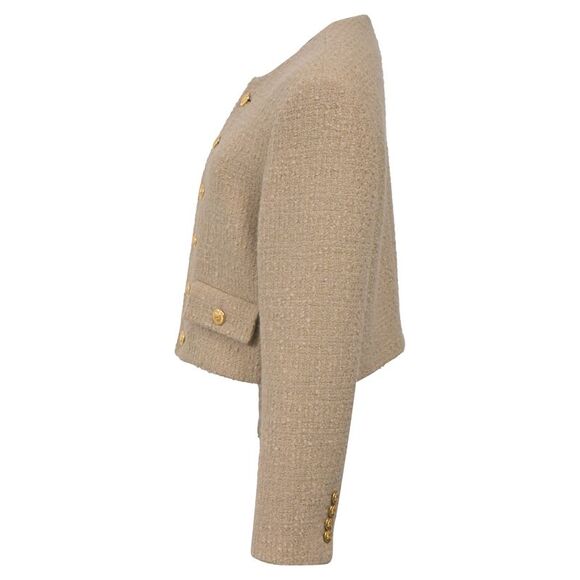 Celine 2022 Baie Des Anges 'Chasseur' Evening Jacket in Beige Virgin Wool - Picture 2 of 5